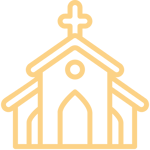 icon of a church with a cross on top that represent Witness to Love's Hybrid Marriage Prep